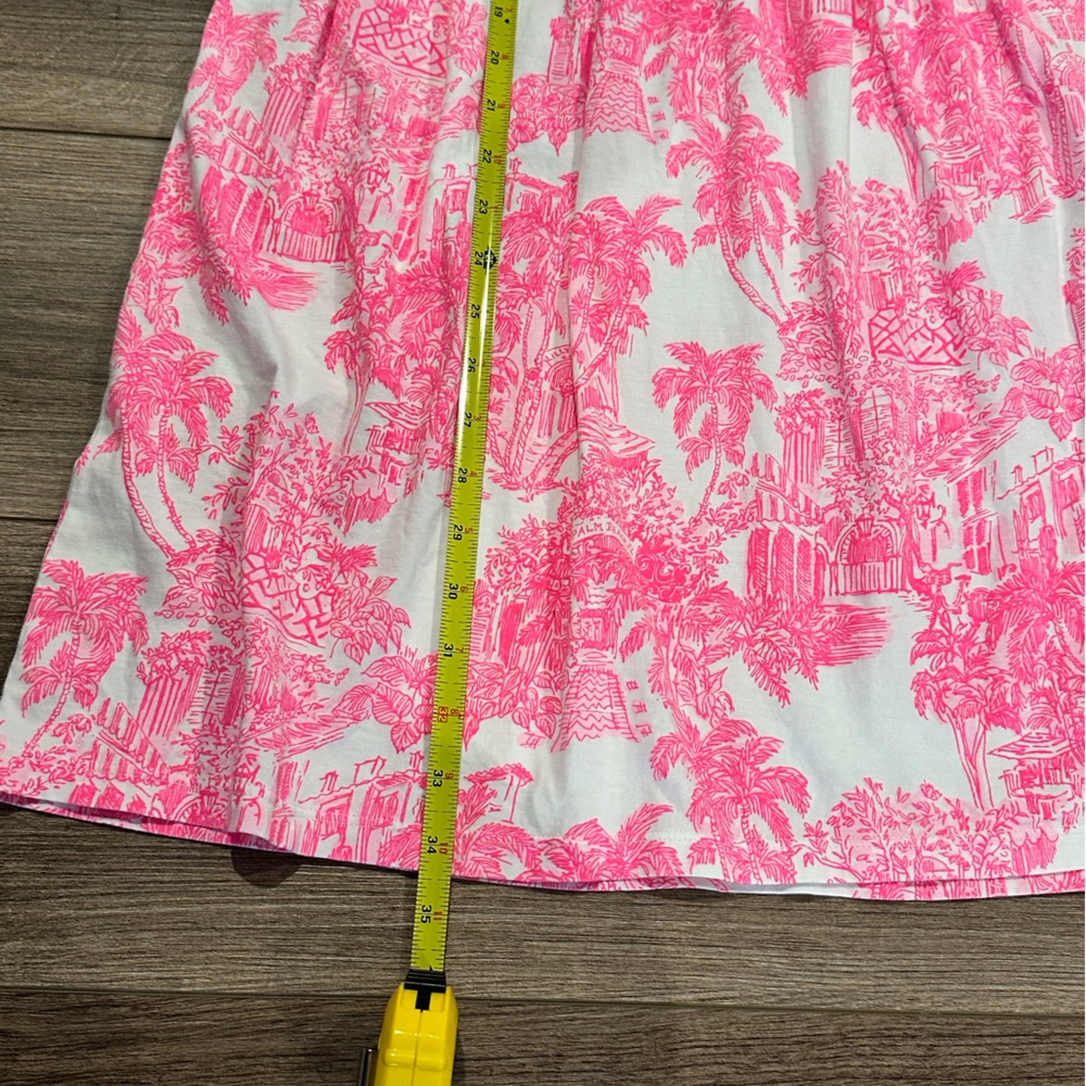 Lilly Pulitzer Jannie V-Neck Bell Sleeve Dress in Pink PB Anniversary Toile - Picture 11 of 12